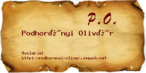 Podhorányi Olivér névjegykártya