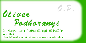 oliver podhoranyi business card